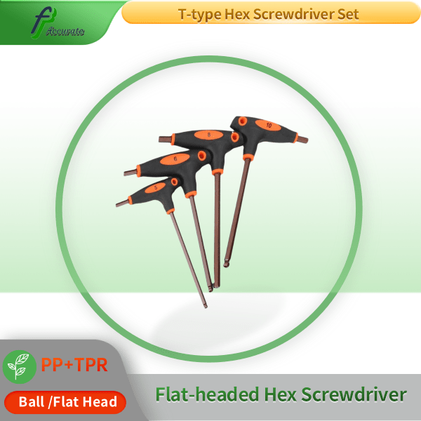Ball head and flat head screwdriver for narrow spaces