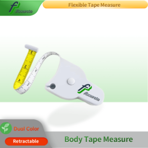 automatic retractable measuring tape for body and clothing measurements, dual-scale (cm/inch), waterproof design