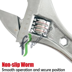 Chrome-plated finish reflecting light and rust resistance.