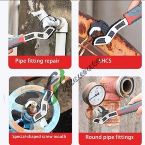 One-handed operation self-locking wrench with locking spring.