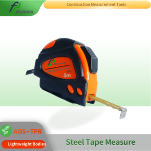 5m/16ft steel tape measure with ABS+TPR shockproof non-slip casing for construction and woodworking