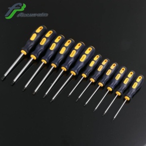 Close-up of high-hardness steel blade with a strong magnetic tip.