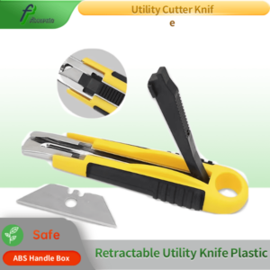 Durable utility knife with ergonomic grip for precision cuts.