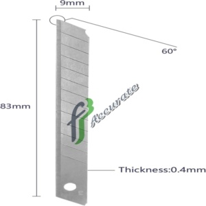 9mm utility knife blade ideal for precise and clean cuts.