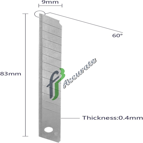 9mm utility knife blade ideal for precise and clean cuts.