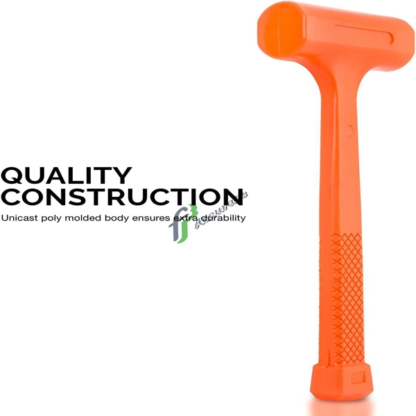 Anti-rebound rubber hammer with checkered non-slip grip