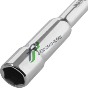 High carbon steel L-shaped double-ended hex socket wrench with zinc plating for corrosion resistance.