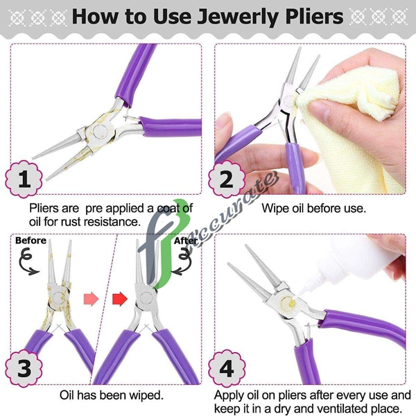 Serrated jaws for secure grip on beads, wire, and small components