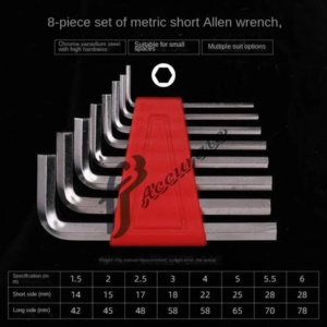L-shaped hex wrench set with durable, corrosion-resistant finish for long-lasting use.