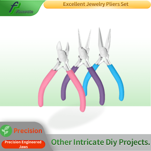 Jewelry pliers set for beginners with ergonomic anti-slip handles
