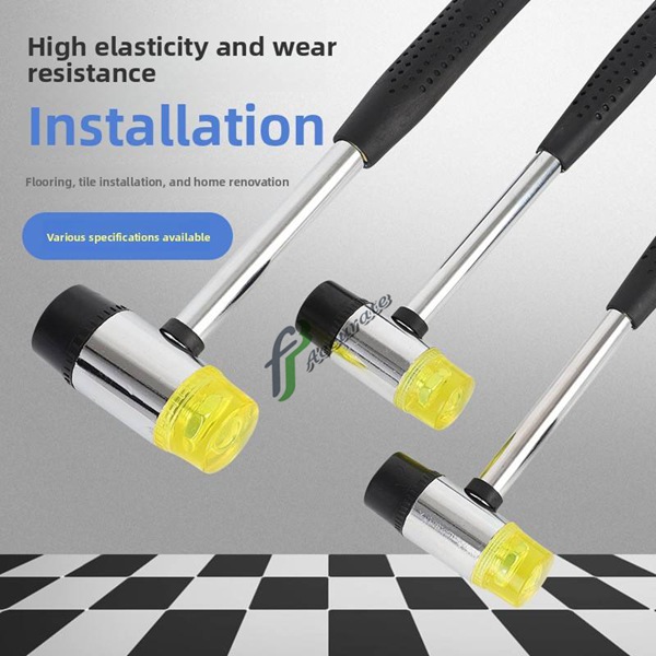 Interchangeable head rubber mallet for workshop use