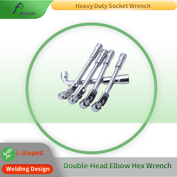 L shaped double ended hex socket wrench for tight spaces